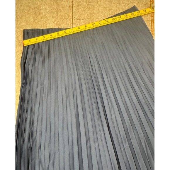 J.Crew Navy Blue Pleated Midi Skirt Women's Lined Pull-On Elastic Waist NWT L - Picture 7 of 8